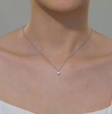 lafonn solitiare necklace on female