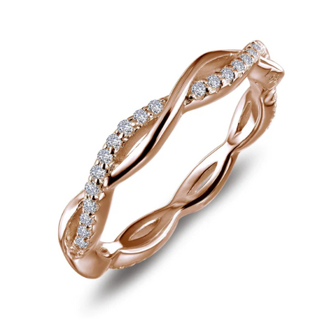 Lafonn stackable twist ring in rose gold