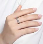 lafonn classic eternity band in white on hand
