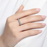 lafonn classic eternity band in white on hand