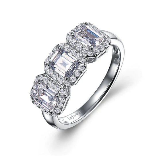 Lafonn Three-Stone Halo Ring