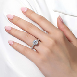 lafonn single row engagement ring on hand