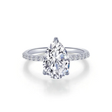 lafonn pear shaped single row solitaire engagement ring