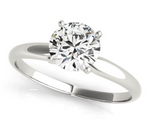 white gold solitaire engagement ring for a round diamond
