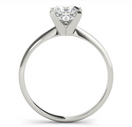 white gold solitaire engagement ring with a princess cut diamond