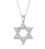 white gold diamond star of David pendant