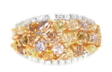white gold yellow diamond ring