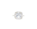 sterling silver cushion cut CZ double halo engagement ring